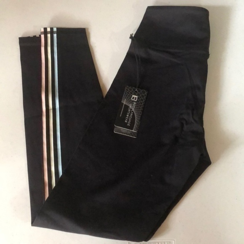 Body Language Sculpt Striped Leggings Size X-Sm